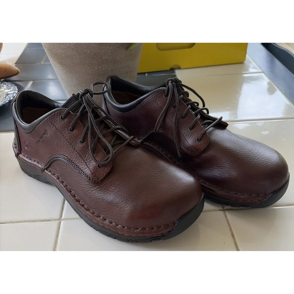 Red Wing 6704 Oxford Shoes Mens 8D Brown Leather Steel Toe Oil Slip Resistant E4